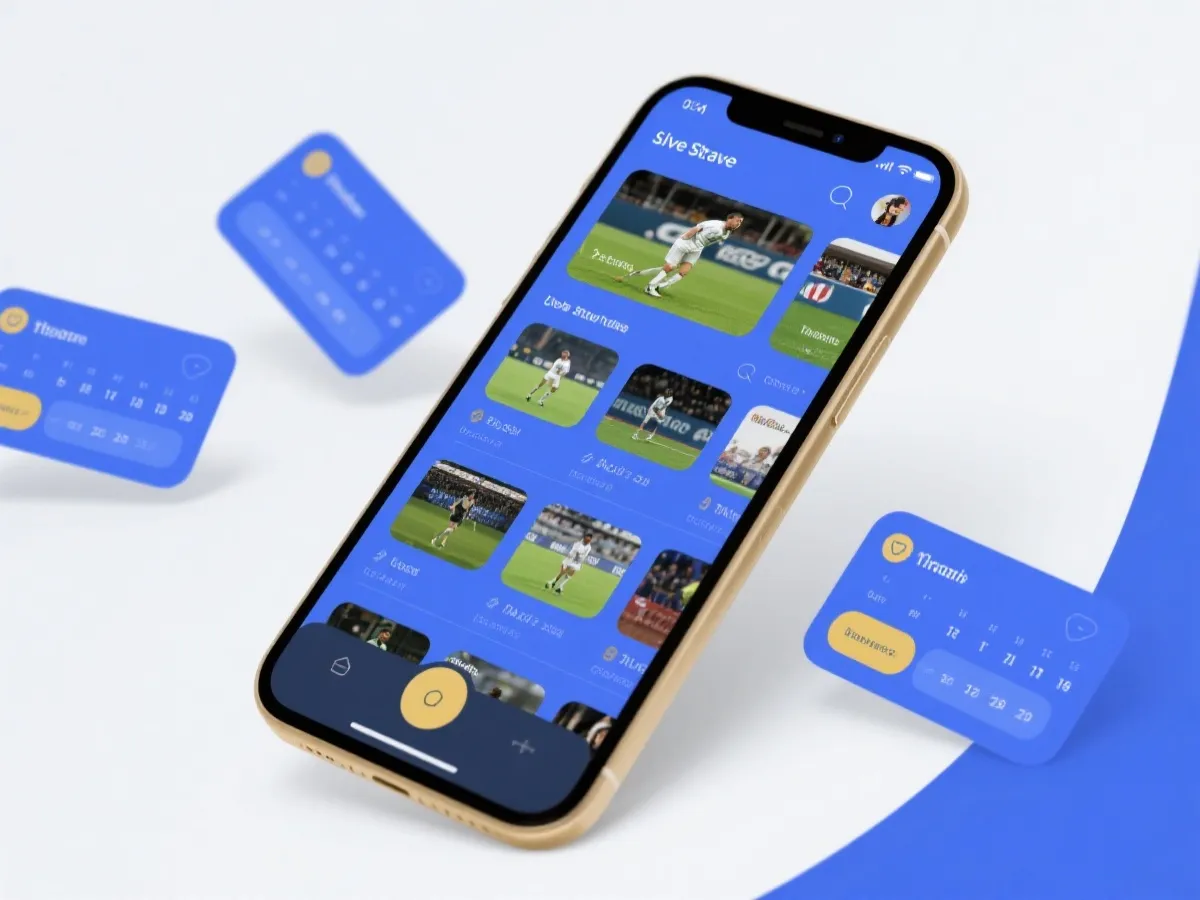 官方APP界面预览：直播入口与赛程卡片